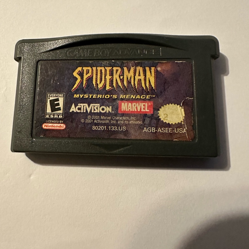 GameBoy Advance Spider-Man: Mysterio's Menace Cartridge